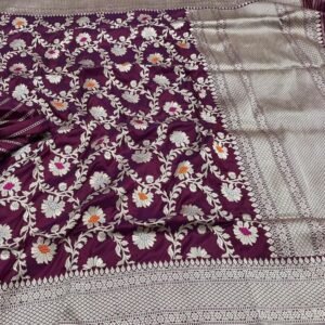 Pure katan khaddu jungla silk saree